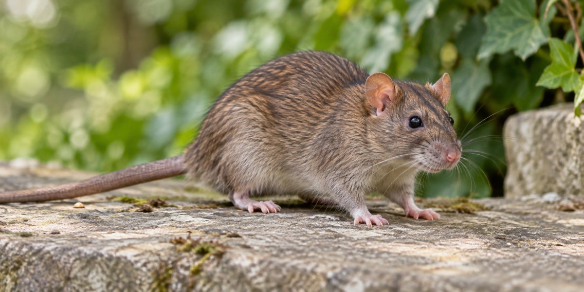 Rat brun sur une pierre